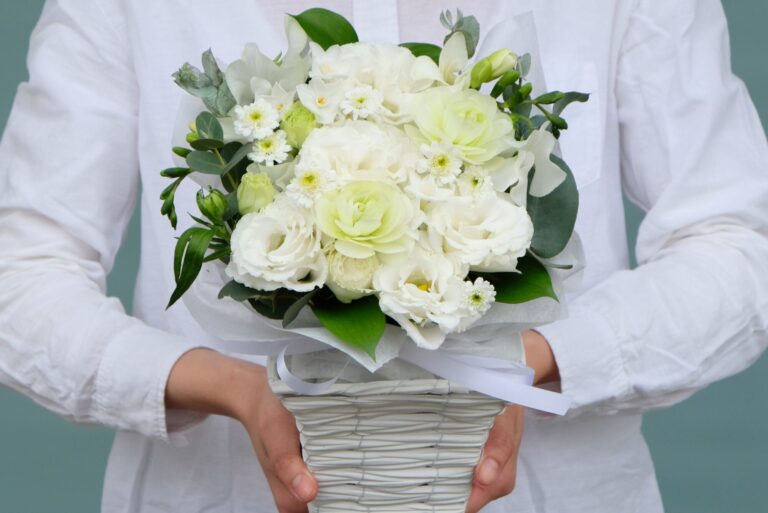 枕花・お供え花 アレンジメント ホワイト_S
